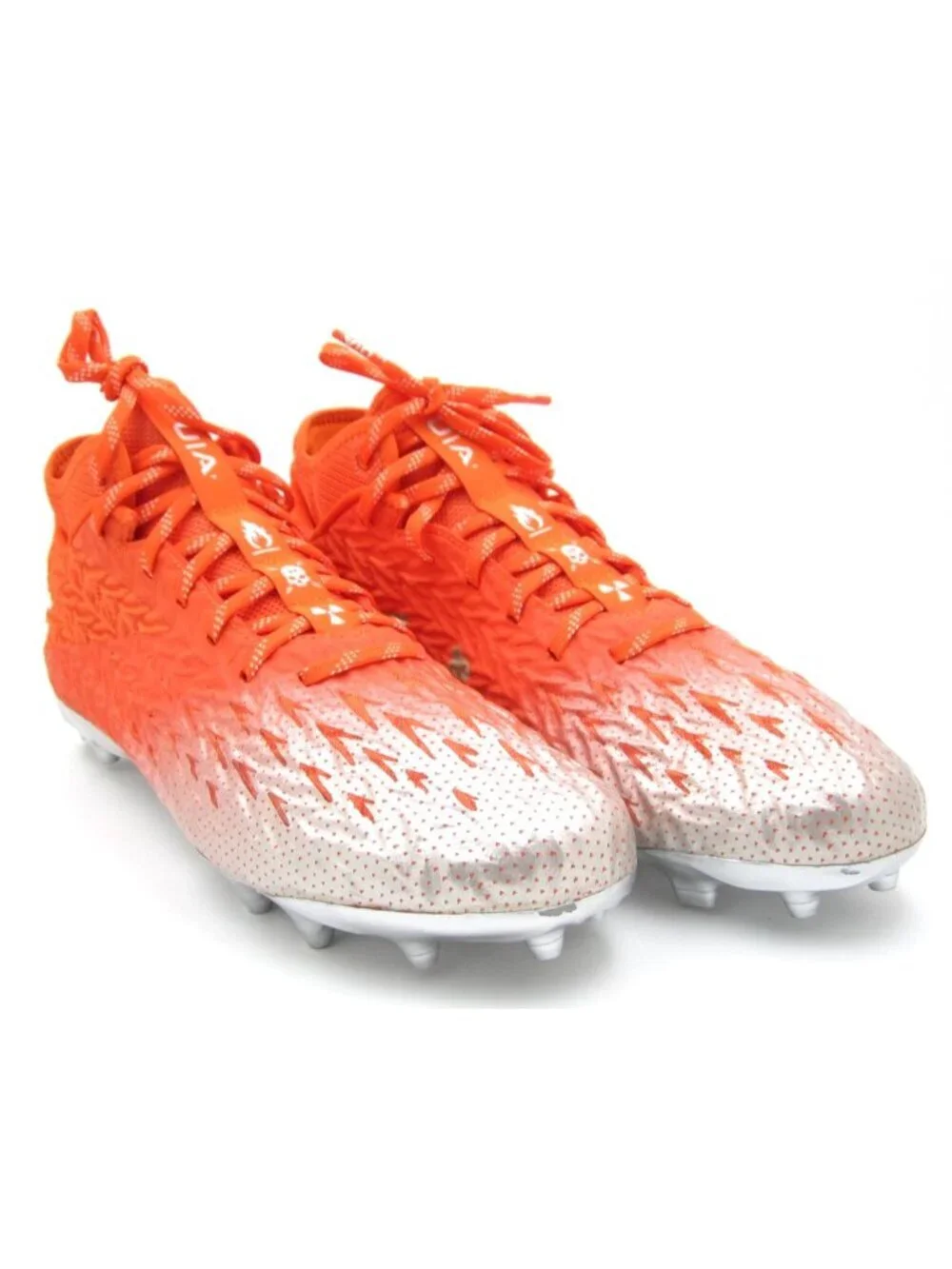 Under Armour UA Spotlight 4 MC Football Cleats Team Orange Silver Men Sz 11US